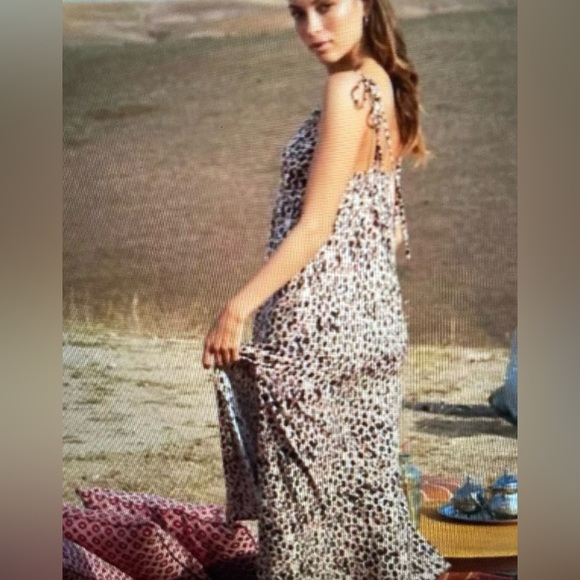 Kivari the Label Stone Leopard Midi Slip Dress, Size Large - Picture 5 of 11